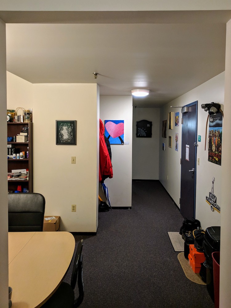 A furnished Edgerton apartment living room and kitchen